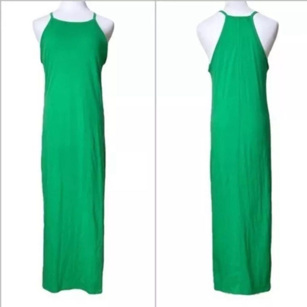 Frame Denim Lightweight Maxi Dress with Slit Green M